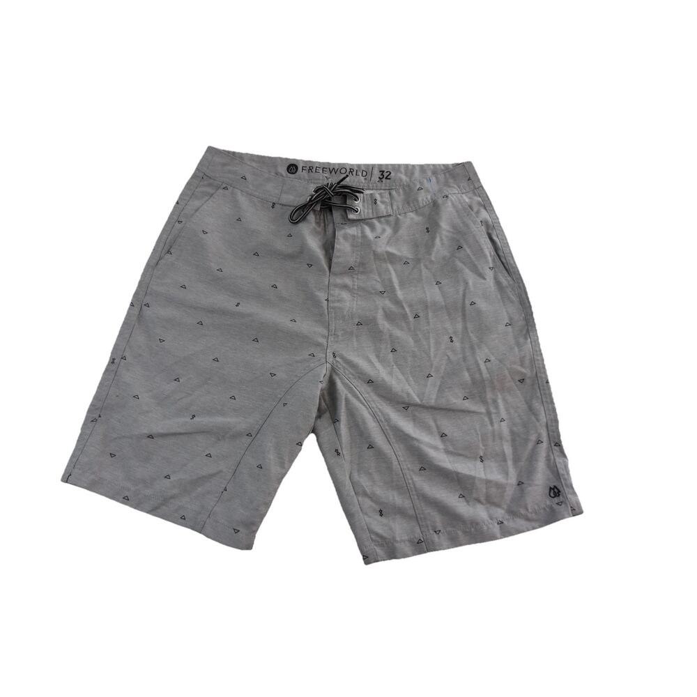 Free World Chino Shorts Size 32 Men's Gray Hybrid Drawstring